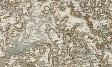 Carte Cassini de Locoal-Mendon datant du dix-huitième siècle